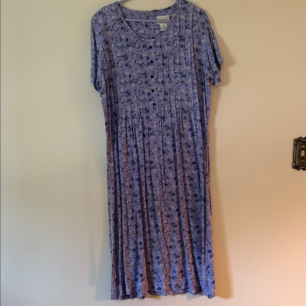 Christopher & Banks Purple Floral Midi Dress